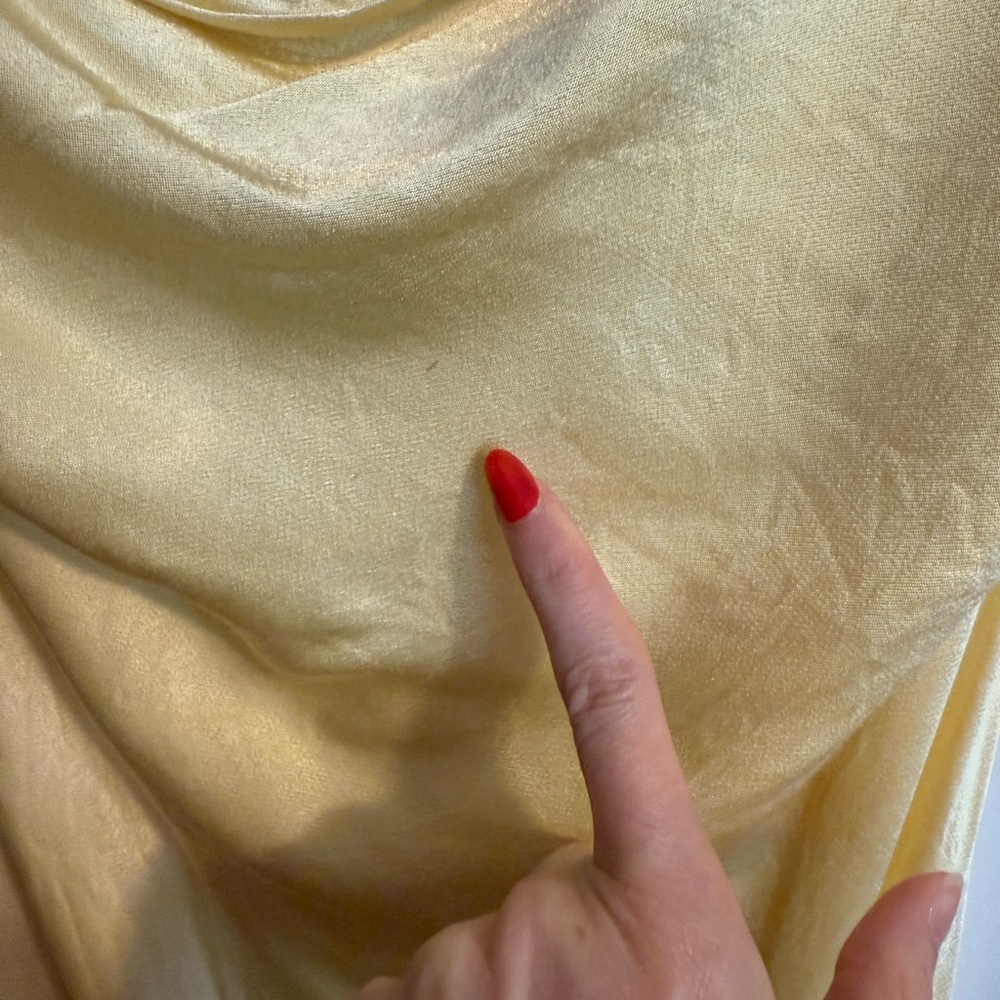 Bardot Lemon Yellow Satin Dress - Picture 7 of 8